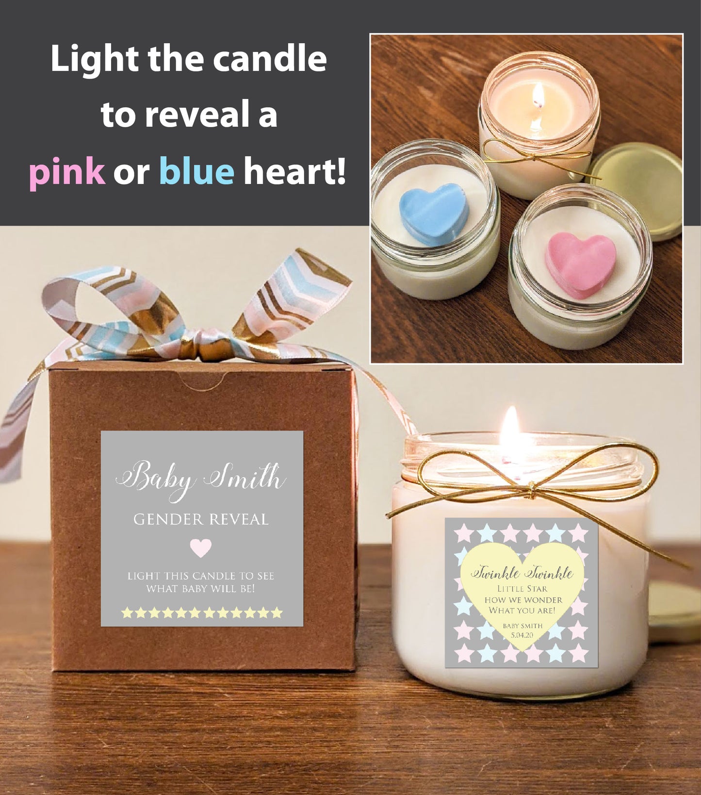 Gender Reveal Idea Candle