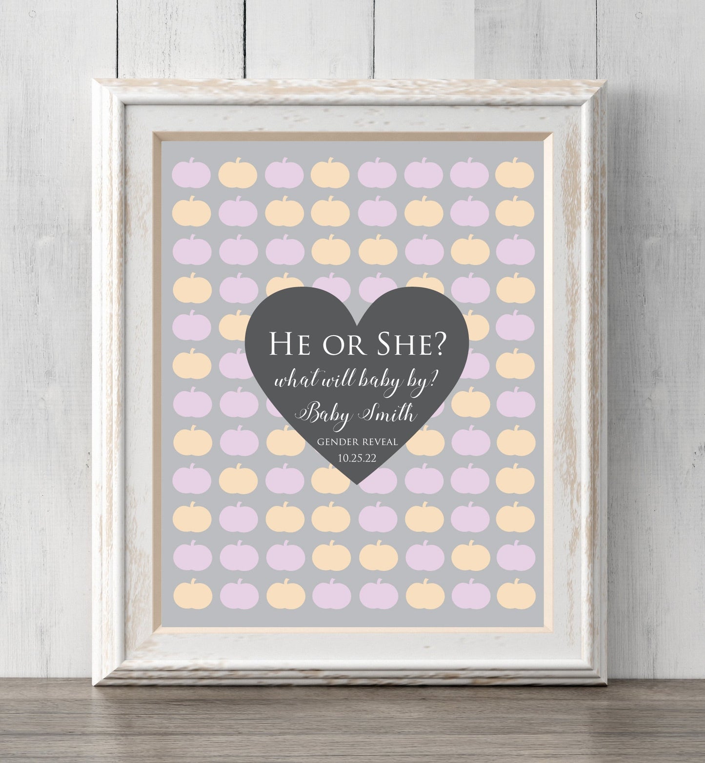 Fall Gender Reveal Idea. Guest Book or Guess Gender. 8x10. Can personalize text and colors. Print for your guests to sign or guess the gender. Prints BUY 2 GET 1 FREE!
