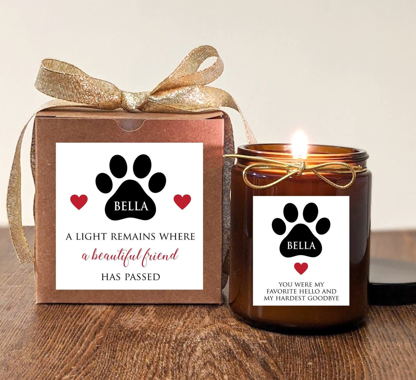 Loss of Pet Memorial Gift Candle 8oz