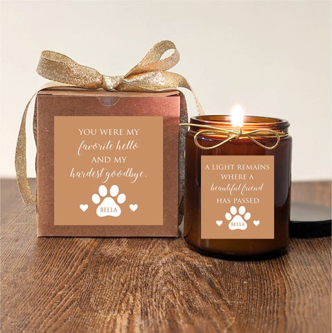 Personalized Pet Memorial Gift Candle 8oz