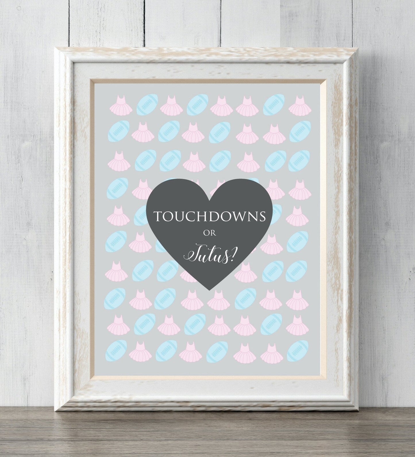 Personalized Gender Reveal Party Idea. Touchdowns or Tutus? Personalized Print for your guests to sign or guess the gender. Prints BUY 2 GET 1 FREE!