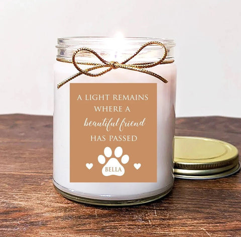 Pet Memorial Gift Personalized Candle