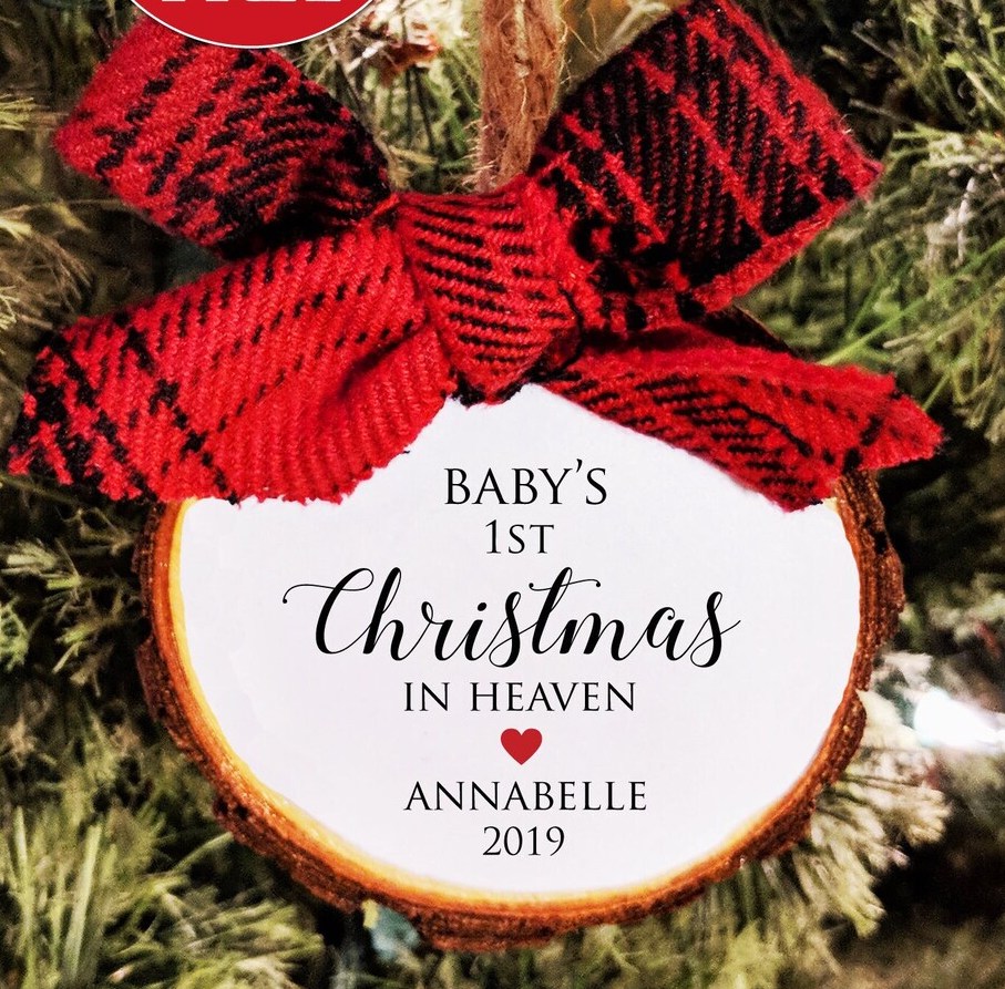 Miscarriage Gift Keepsake Christmas Ornament. Baby's First Christmas in Heaven. Free personalization. All Ornaments buy 2 get 1 FREE