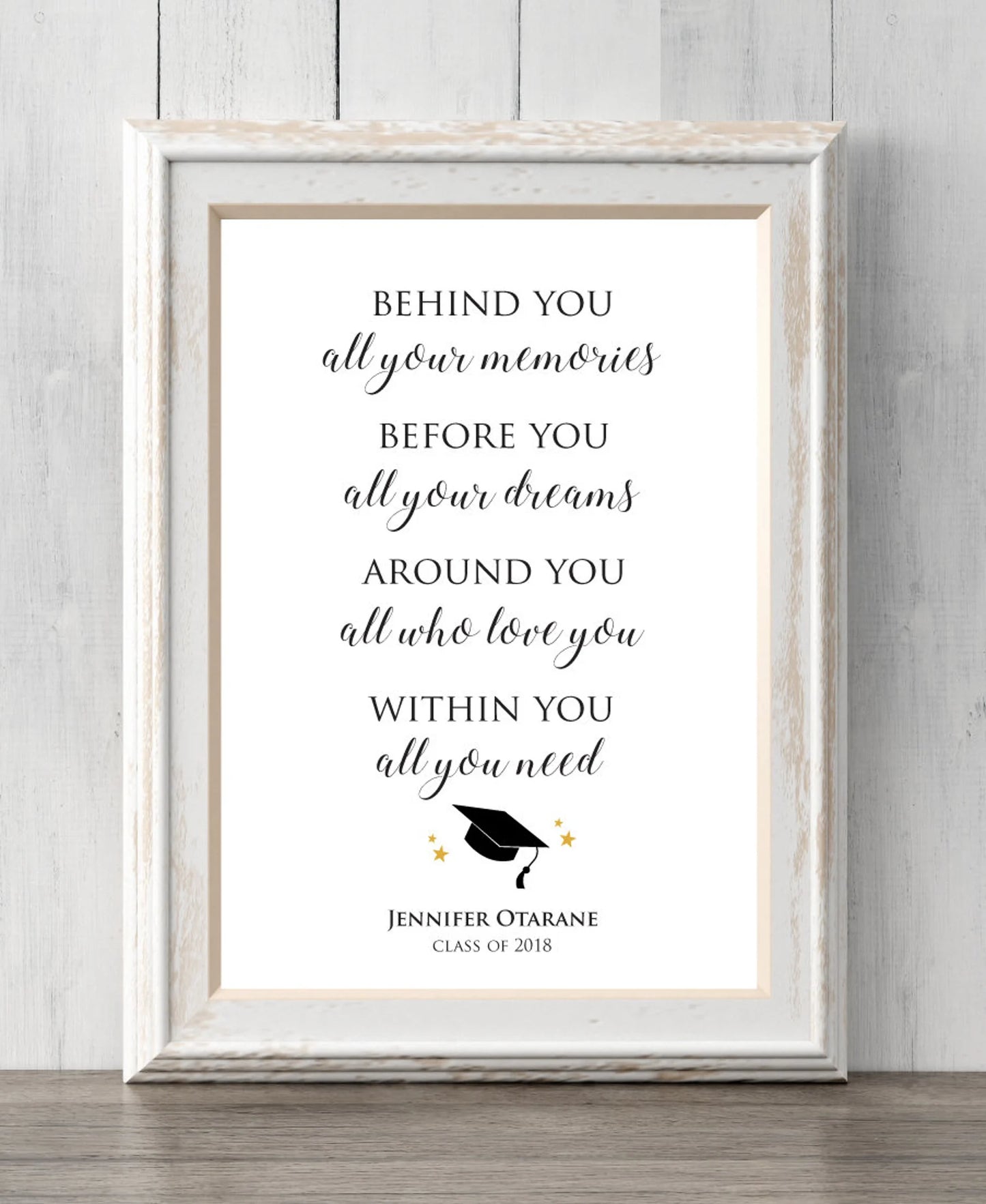 Graduation Gift 2022 Print. Personalized. Behind you all your memories. Before you all your dreams. Custom Colors and Text. BUY 2 GET 1 FREE