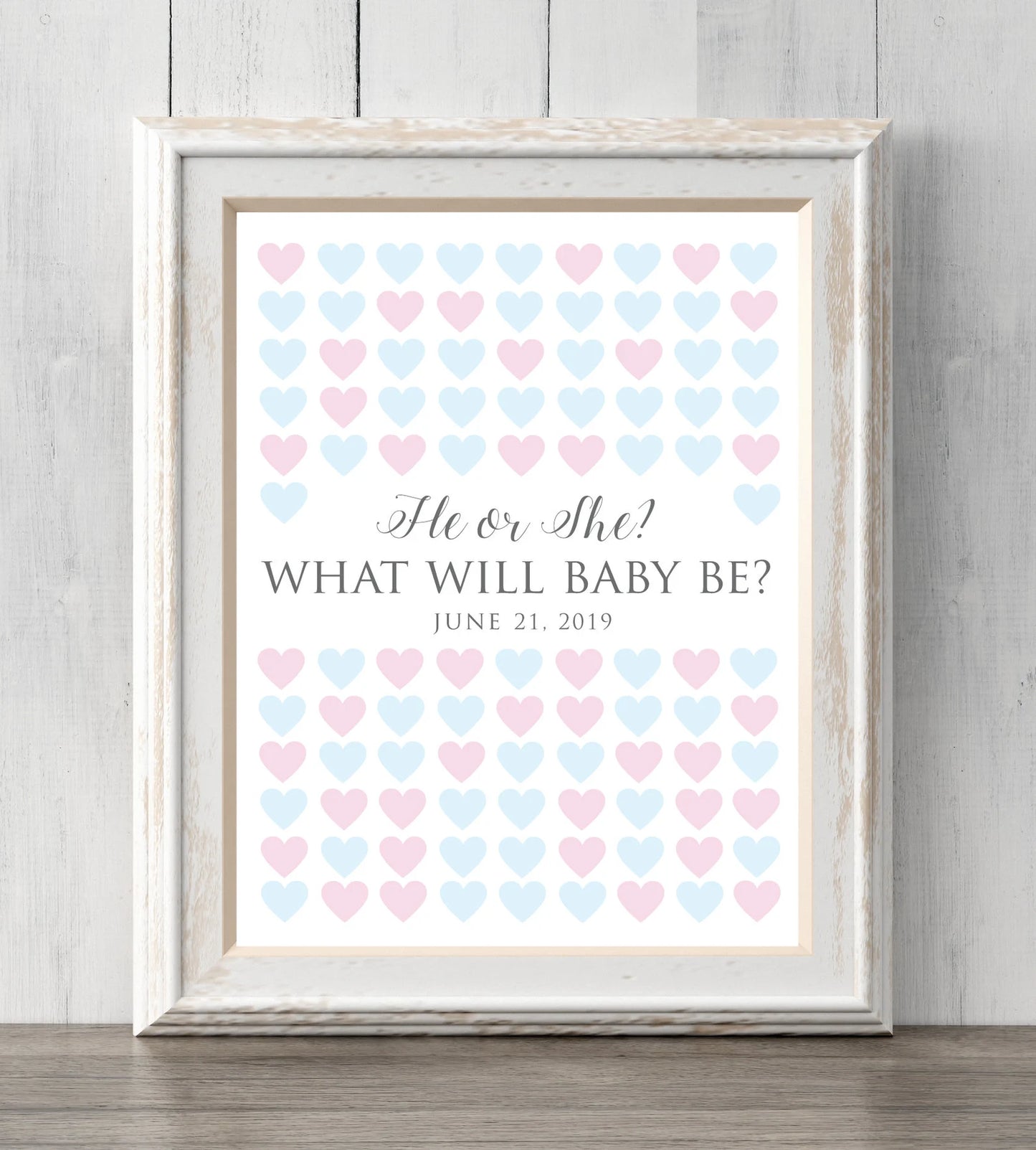 Gender Reveal Idea Guest Book Print. 8x10. Sign or guess the gender. Personalize text, colors. Prints BUY 2 GET 1 FREE!