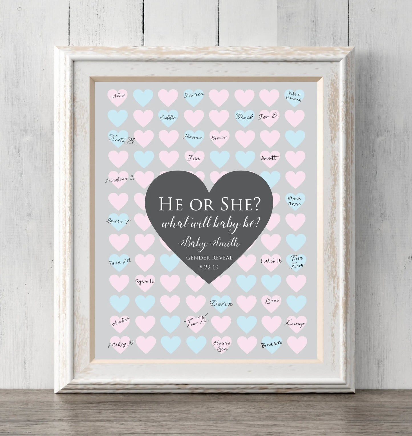 Gender Reveal Idea. 8x10 Personalized Guest Book Print. Print for your guests to sign or guess the gender. Prints BUY 2 GET 1 FREE!