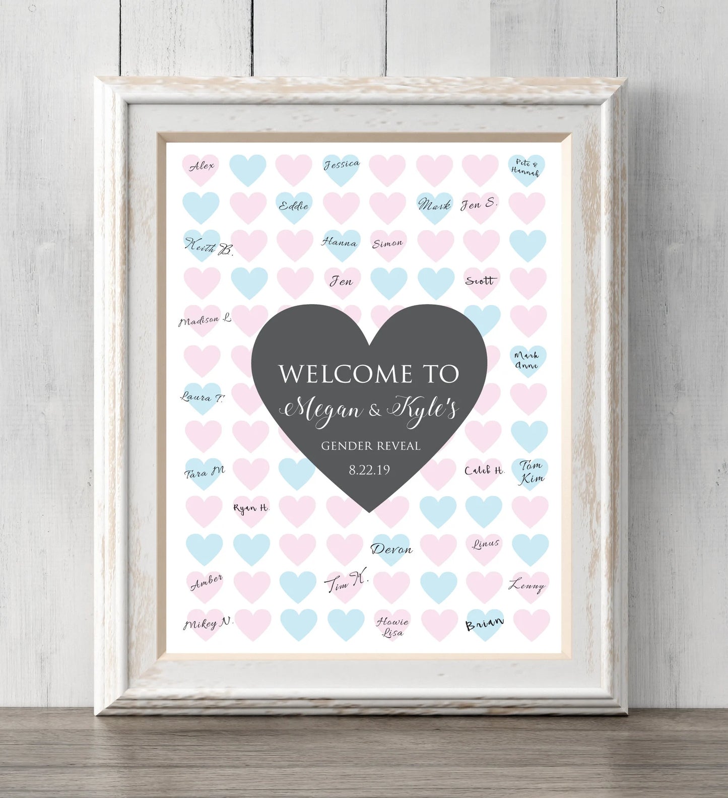 Gender Reveal Idea Guest Book Print. 8x10. Personalize text and colors. Sign or guess the gender. Prints BUY 2 GET 1 FREE!