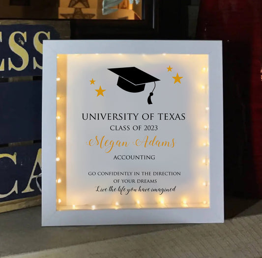 Personalized Graduation Gift Lighted Shadow Box