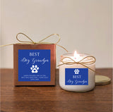 Father's Day Cat Grandpa Gift Candle. Cat Dad, Dog Grandpa. Can add photo. You pick text and colors.