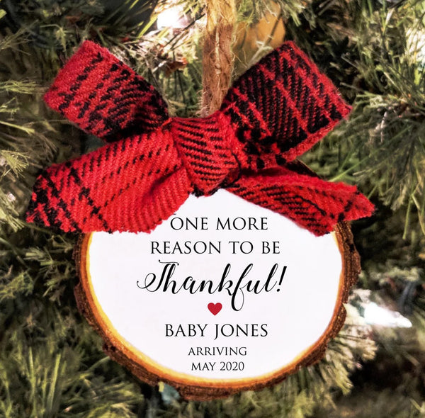 Thanksgiving Pregnancy Announcement Ornament. Thankful. Baby Arriving. All Ornaments buy 2 get 1 FREE.