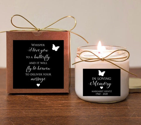 Loss of Mother Memorial Butterfly Gift Candle 12oz