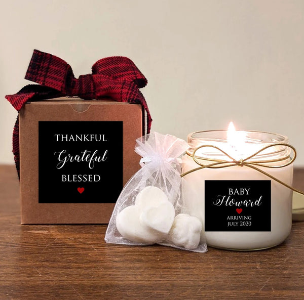 Christmas Pregnancy Announcement Personalized Candle.