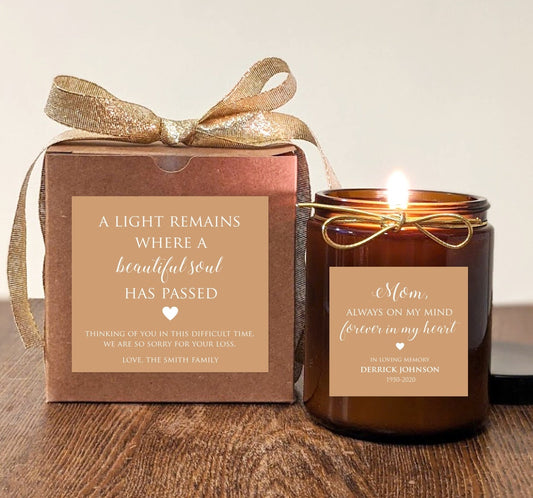 Loss of Parent Memorial Gift Personalized Candle 12oz