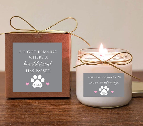 Loss of Cat Memorial Personalized Gift Candle 12oz