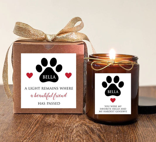 Loss of Pet Memorial Gift Candle 8oz