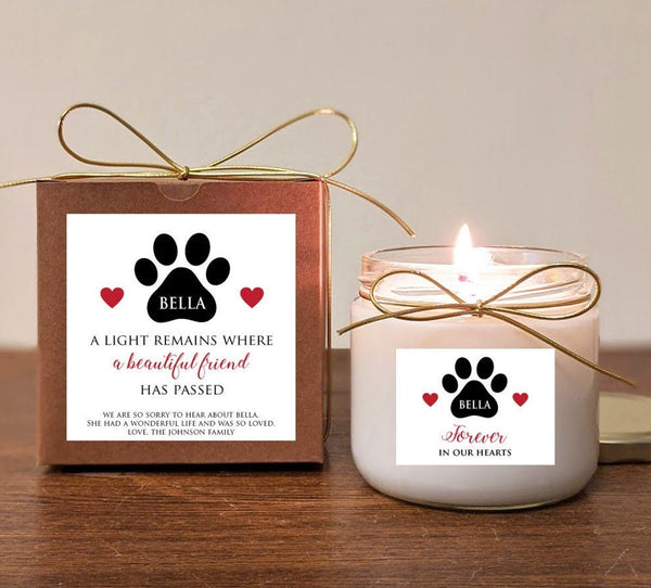 Dog Memorial Gift Personalized Candle 12oz