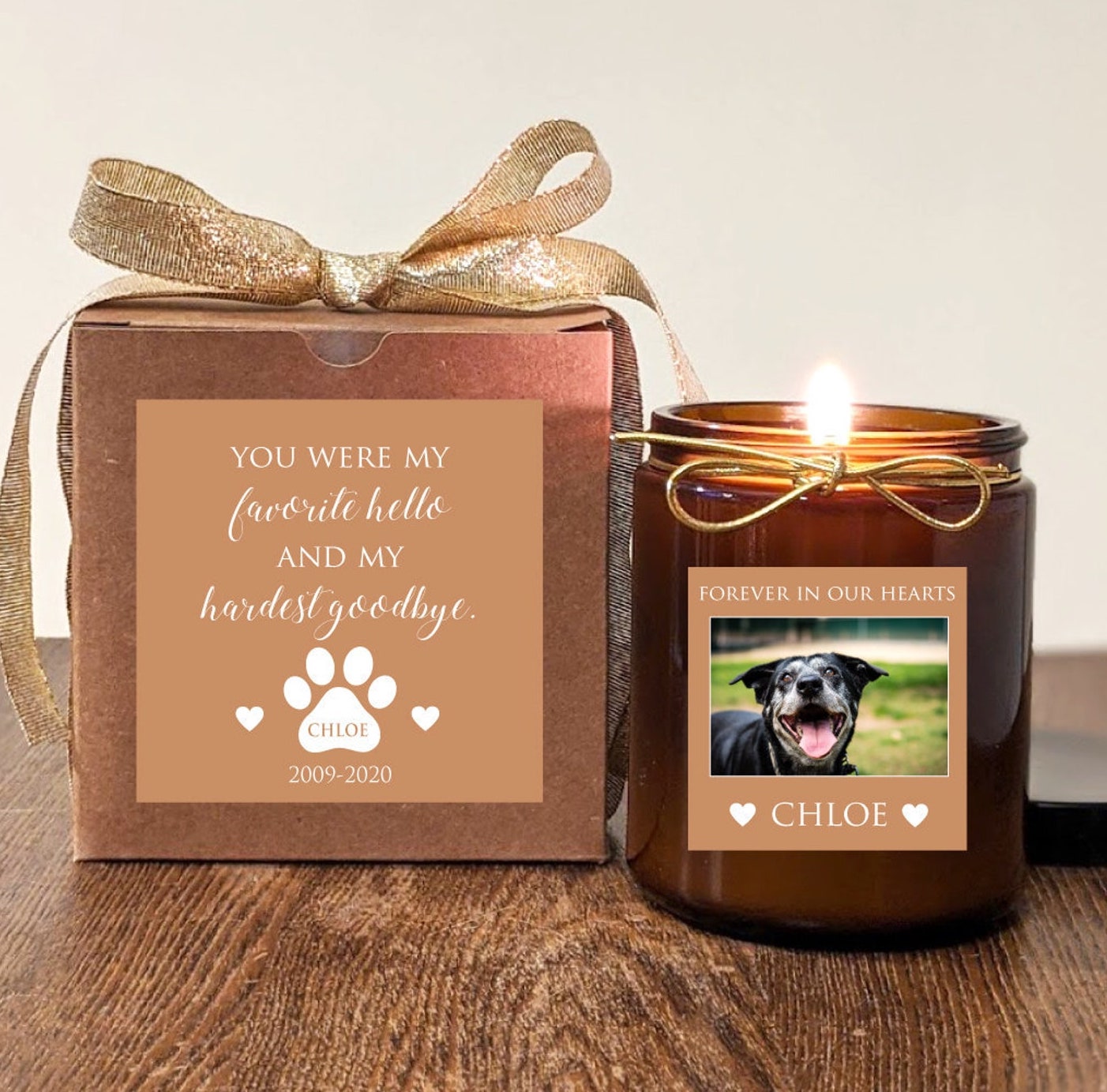 Personalized Dog Memorial Gift Candle 8oz