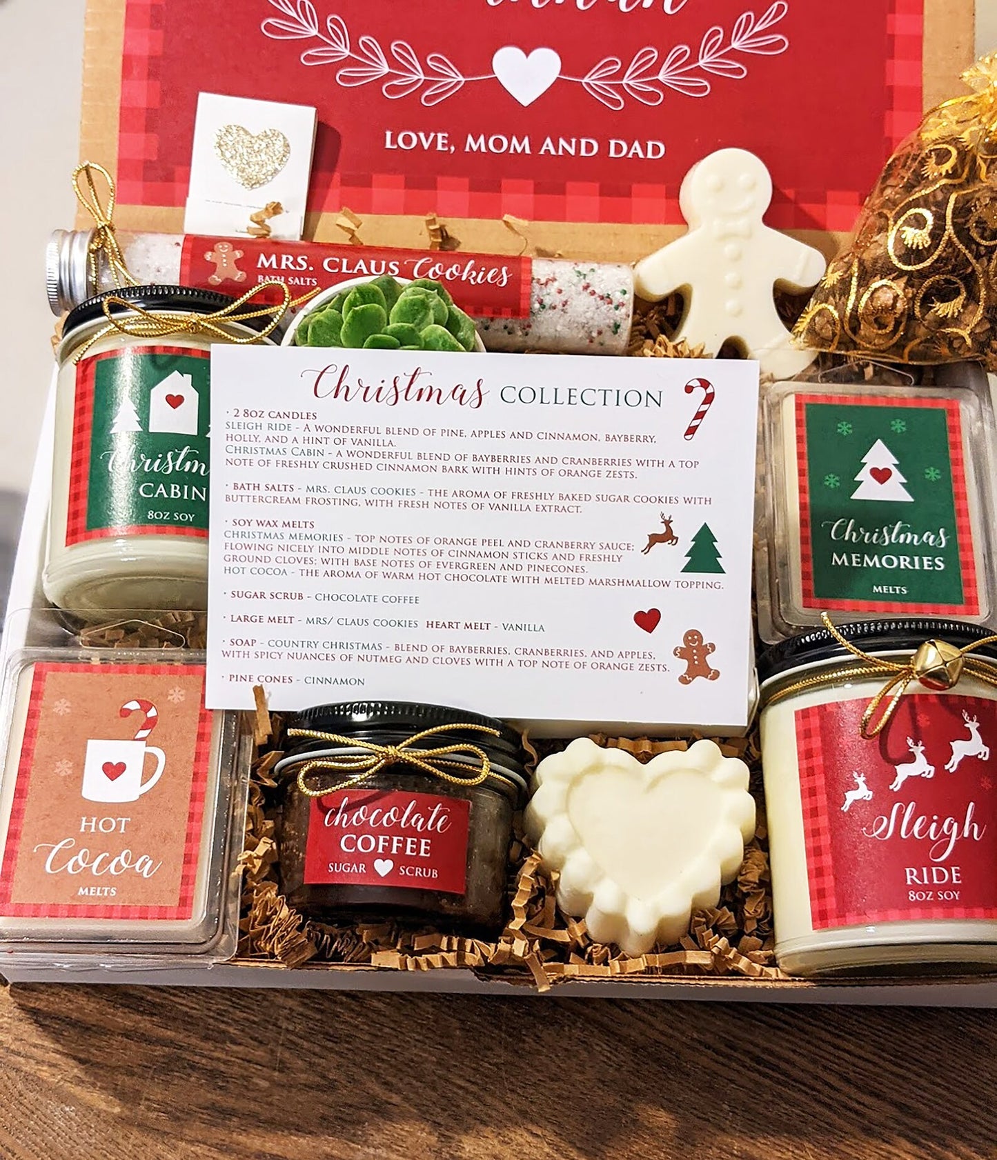 Christmas Gift Box. Personalized Gift with Candles, Melts and more.