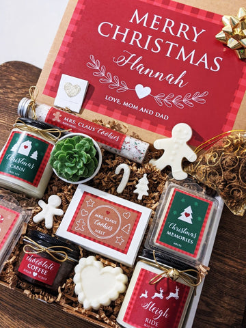 Christmas Gift Box. Personalized Gift with Candles, Melts and more.