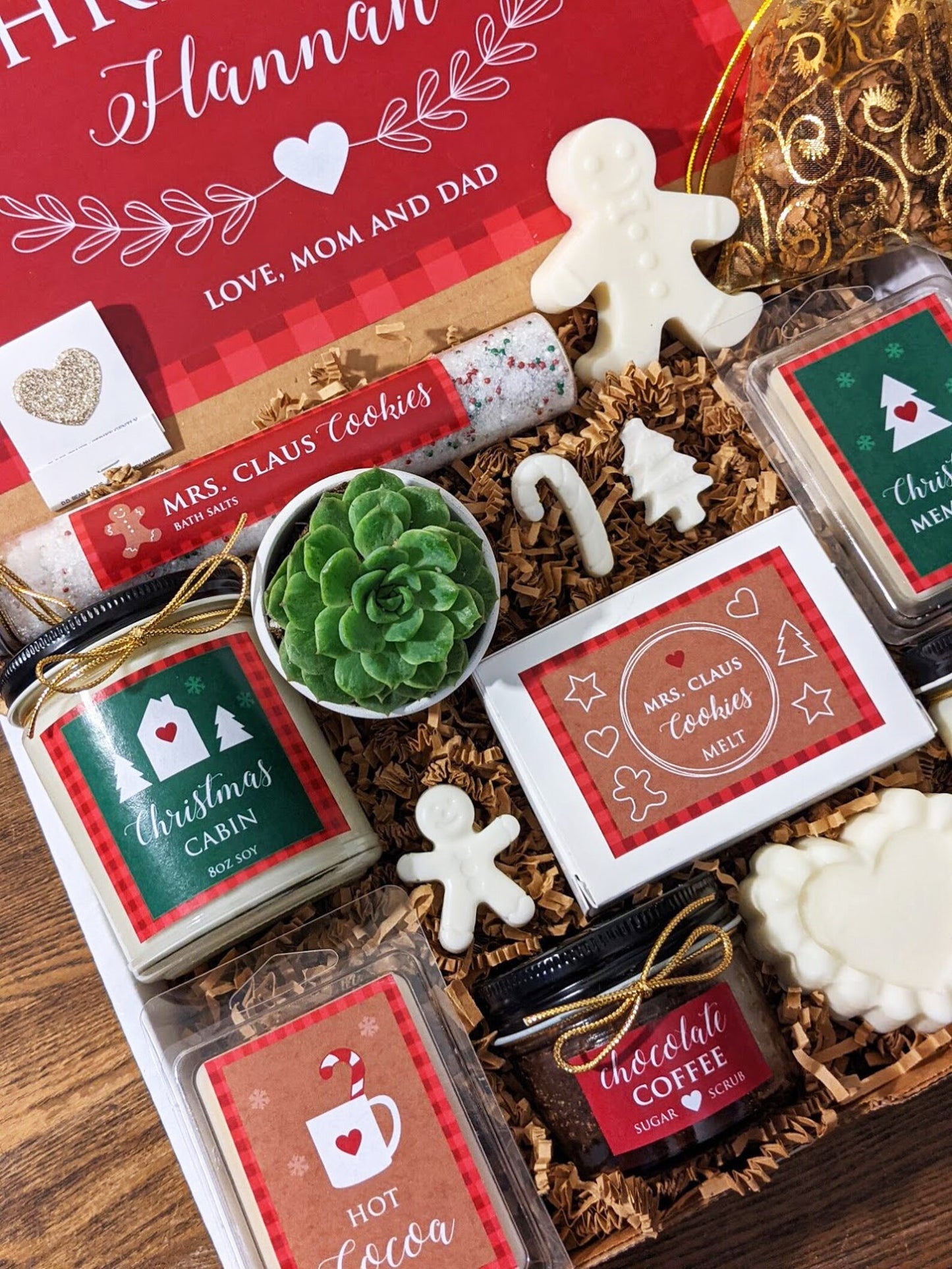 Christmas Gift Box. Personalized Gift with Candles, Melts and more.