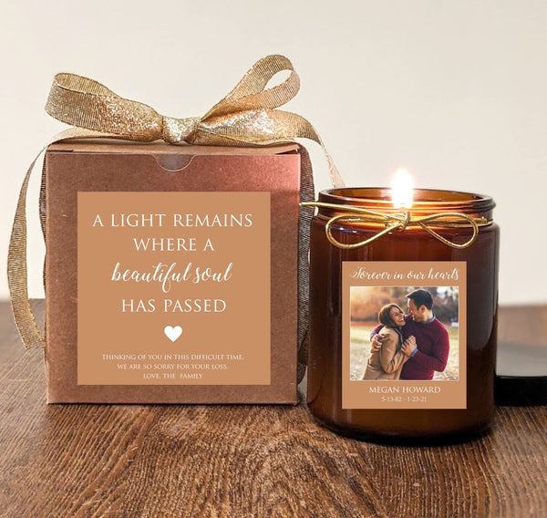 Personalized Memorial Gift Photo Candle 8oz