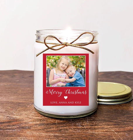 Christmas Gift for Grandparents Photo Candle.