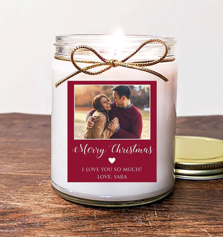 Stocking Stuffer for Wife, Husband Photo Candle.