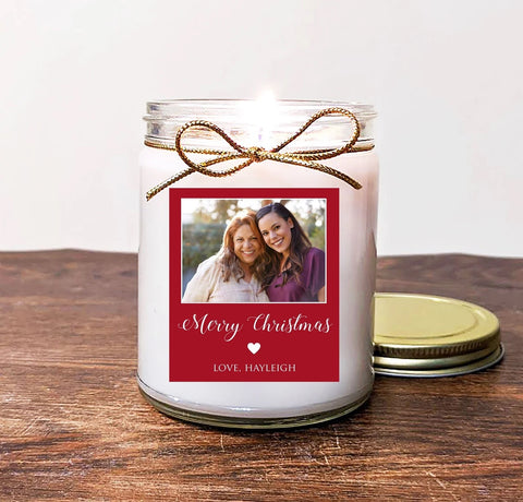 Christmas Gift for Parents, Grandparents Photo Candle.