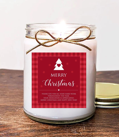 Christmas Gift for Employee Candle. Can Personalize. Gift for Client. Bulk Gift. Gift for coworkers. Scent - Sleigh Ride. 8oz Soy.