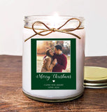 Gift for Him Boyfriend Christmas, Girlfriend Photo Candle. Personalized Custom Photo Candle. Customize. 8oz Soy. Scent - Sleigh Ride