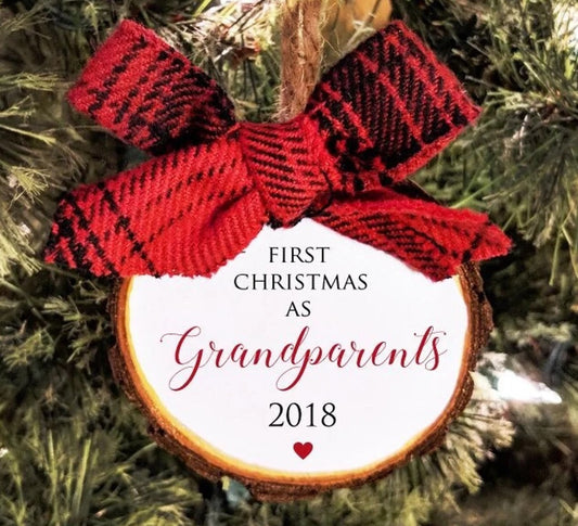 First Christmas as Grandparents Ornament. Personalized ornament. Custom colors and free personalization. All Ornaments buy 2 get 1 FREE.