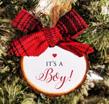 Christmas Gender Reveal Ornament. Personalized Christmas Ornament. He or She What Will Baby Be? All Ornaments Buy 2 Get 1 FREE.