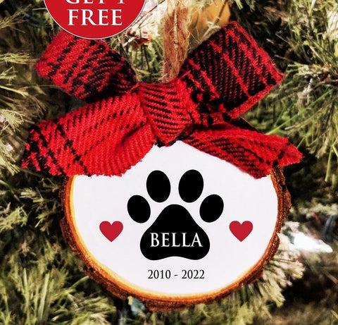 Pet Memorial Ornament. Loss of Dog Christmas Gift. Wood Slice. Dog Keepsake. Buy 2 get 1 FREE