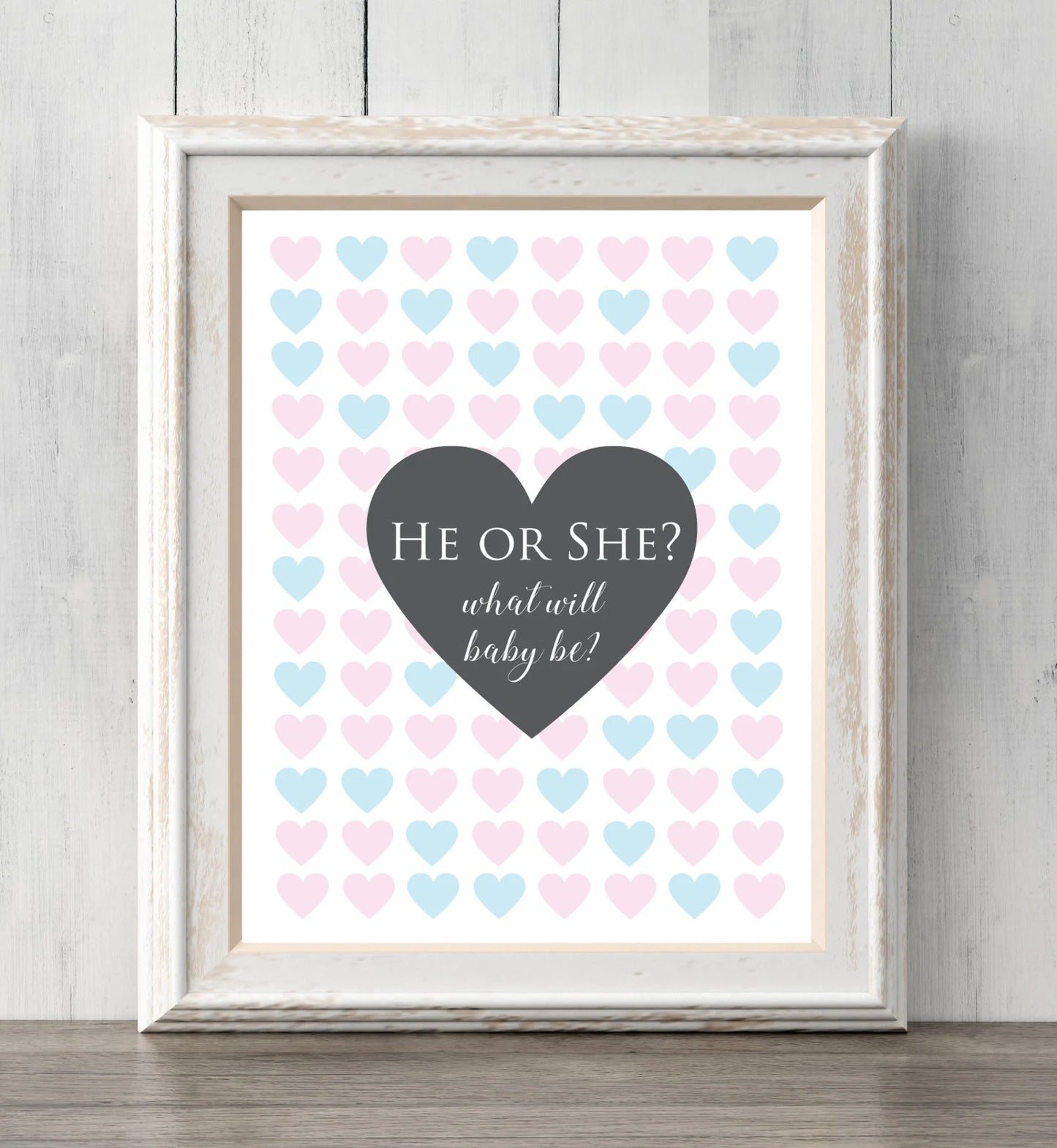 Gender reveal guest book print. 8x10. Can personalize text and colors. Print for your guests to sign or guess the gender. Prints BUY 2 GET 1 FREE!