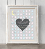 Gender reveal idea guest book print. 8x10. Twinkle Twinkle. Personalize text and colors. Guests sign or guess gender. BUY 2 GET 1 FREE!