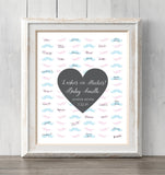Gender Reveal Idea Lashes or Staches? 8x10. Guest Book Print. Personalize text and colors. Sign or guess the gender. Prints BUY 2 GET 1 FREE!