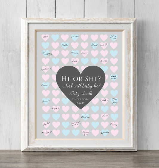 Gender Reveal Idea. 8x10 Personalized Guest Book Print. Print for your guests to sign or guess the gender. Prints BUY 2 GET 1 FREE!