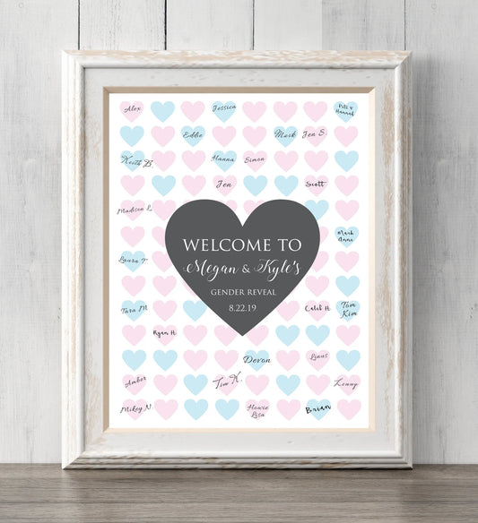 Gender Reveal Idea Guest Book Print. 8x10. Personalize text and colors. Sign or guess the gender. Prints BUY 2 GET 1 FREE!