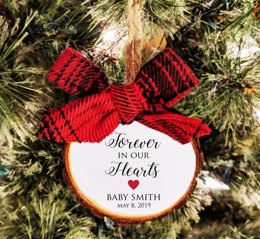 Memorial Gift Ornament. Forever in Our Hearts. Miscarriage Gift. All Ornaments buy 2 get 1 FREE. Free personalization.