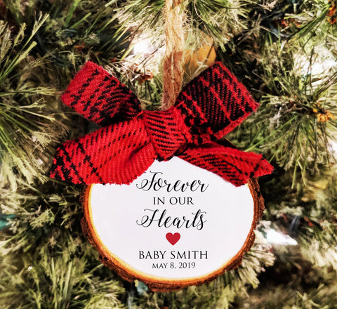 Memorial Gift Ornament. Forever in Our Hearts. Miscarriage Gift. All Ornaments buy 2 get 1 FREE. Free personalization.