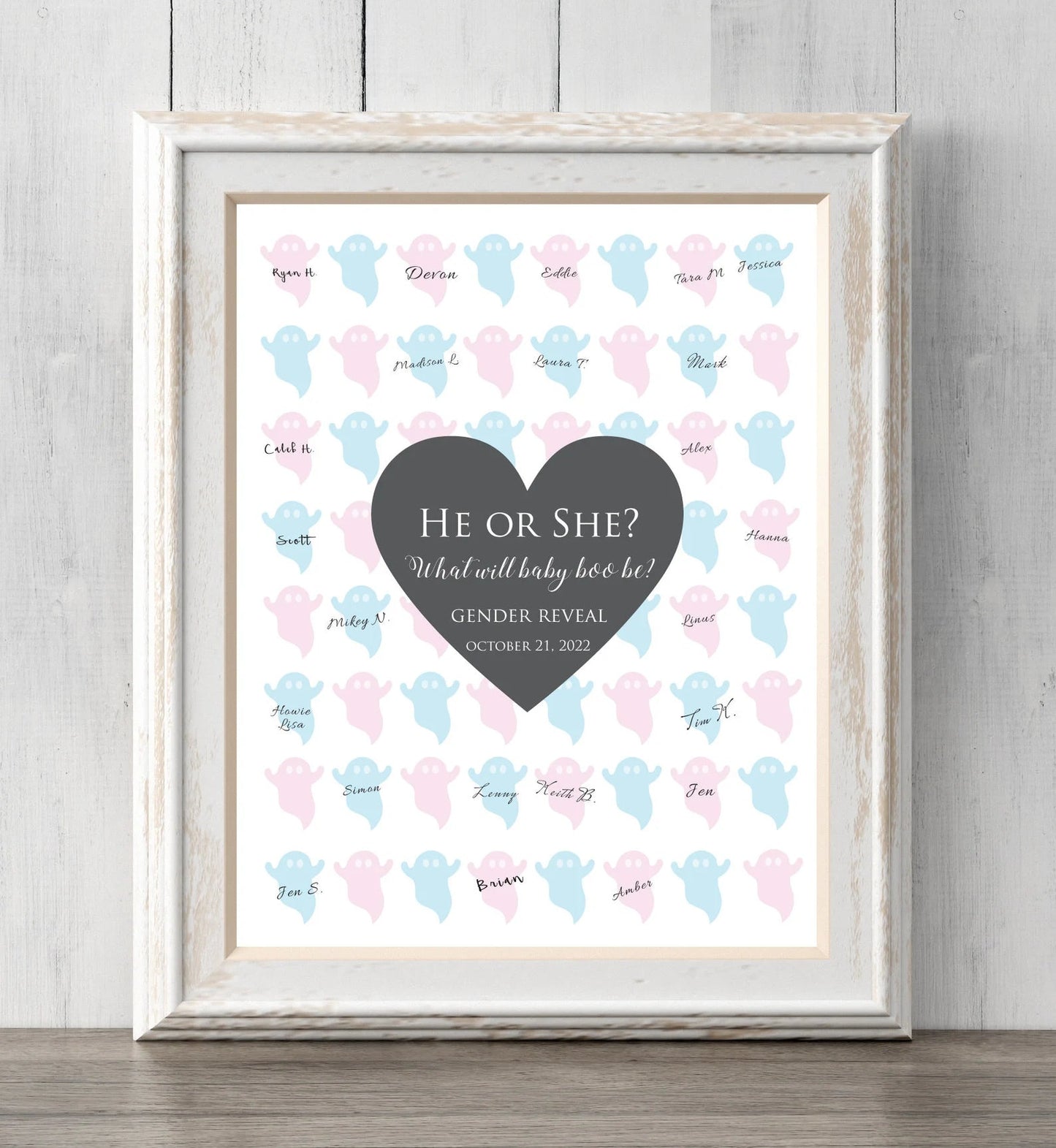 Halloween Gender Reveal Guest Book Print.  Guess Gender. Boo-y or Ghoul? What Will Baby Boo Be?