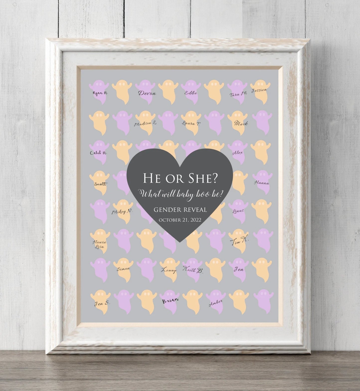 Halloween Gender Reveal Guest Book Print.  Guess Gender. Boo-y or Ghoul? What Will Baby Boo Be?