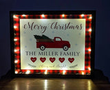 Christmas Gift for Family. Personalized  Lighted Shadow Box.