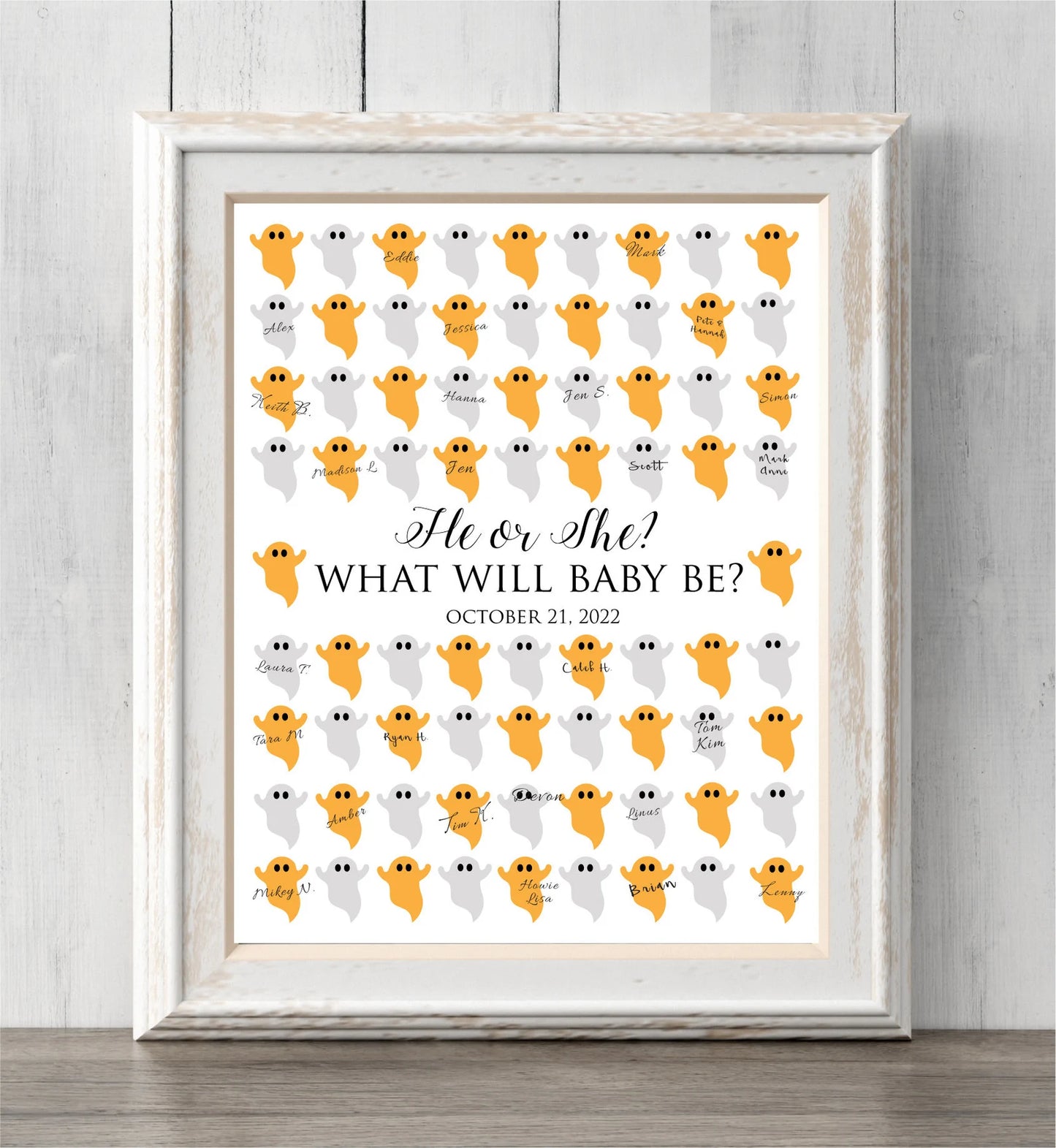 Halloween Gender Reveal Idea. Boo-y or Ghoul? Ghost Guest Book Print or Guess Gender. What Will Baby Boo Be?